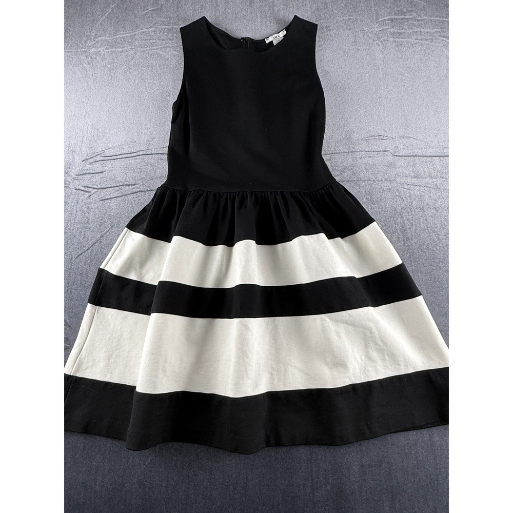 Bar III Black White Striped Sleeveless Fit Flare Dress MDK547 Small P